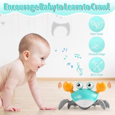 Crawling Crab Baby Toy Infant: Tummy Time Toys for Babies 3 6 9 12 18 24 36 Months, Walking Dancing Sensing Crab for Toddler 1 2 3 4 Year Old, 1st Music Birthday Gifts for Boys Girls - Image 4