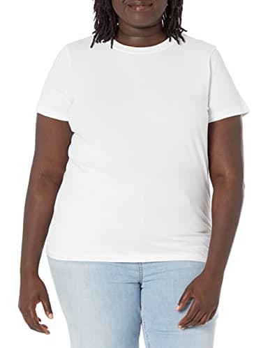The Drop Women's Courtney Short Sleeve Tiny Crew Neck Jersey T-Shirt Shirt, -White, M - Image 1