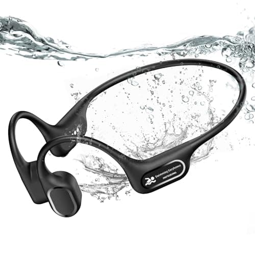 RR SPORTS Bone Conduction Bluetooth Headphones-SwimBeats,IP68 Waterproof Swimming Headphones with 32GB MP3 Player, Lightweight Open Ear Design for Swimming/Surfing/Marathon/Cycling(Black) - Image 1