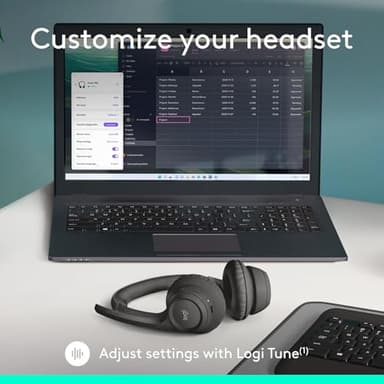 Logitech Zone 300 Wireless Bluetooth Headset with Noise-Canceling Microphone, Compatible with Windows, Mac, Chrome, Linux, iOS, iPadOS, Android- Black (Renewed) - Image 8