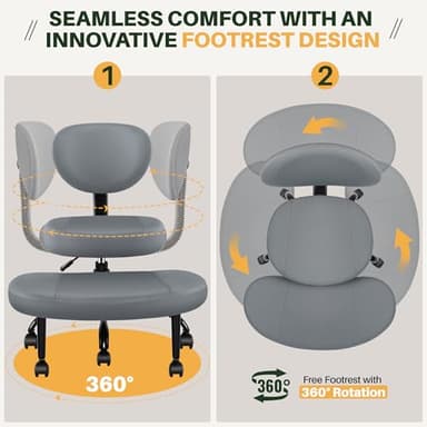 Primy Criss Cross Office Chair - ADHD Cross Legged Chair with Wheels - Adjustable Height Ergonomic Kneeling Desk Chairs for Meditation Yoga Home Office with Backrest, 360°Rotating Footrest -Dark Gray - Image 5