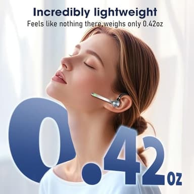 Ngsod Bluetooth Headset, Wireless Earpiece with Upgrade Noise Canceling Mic,500mAh Charging Case Support 72H Talking Time,Hand-Free Headphones with Mute Button for Computer Cell Phones Trucker Work - Image 3