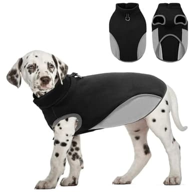 AOFITEE Fleece Dog Sweater, Warm Small Dog Sweater with D-Ring, Stretchy XSmall Fall Dog Sweater Fleece Dog Vest Jacket, Doggie Sweatshirt Girl Boys for Yorkie, Chihuahua, Teacup, Black XS - Image 1