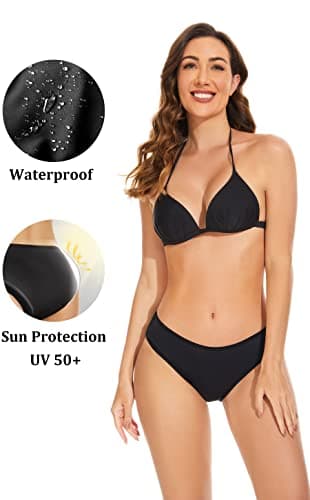 OVRUNS Period Swimwear Leakproof Bikini Brief Bottoms Waterproof Menstrual Swim Bottoms for Teens, Girls, Women Black II XS - Image 4