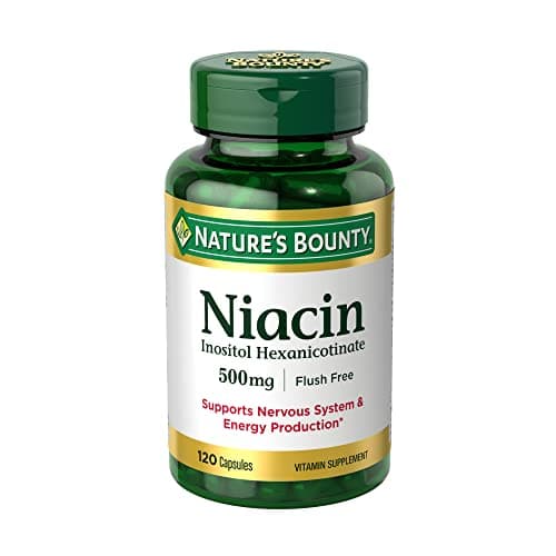 Nature's Bounty Niacin 500mg Flush Free, Cellular Energy Support, Supports Nervous System Health, 120 Capsules - Image 1