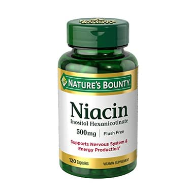 Nature's Bounty Niacin 500mg Flush Free, Cellular Energy Support, Supports Nervous System Health, 120 Capsules - Image 1