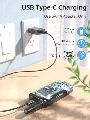 Inspireyes Walkie Talkies for Kids Rechargeable,Toys for Boys and Girls Ages 3-12, 3 Pack Long Range 2-Way Radios, Birthday Gifts,Christmas Stockings, Outdoor Play, Family Games, Hiking Camping Gear - Image 3