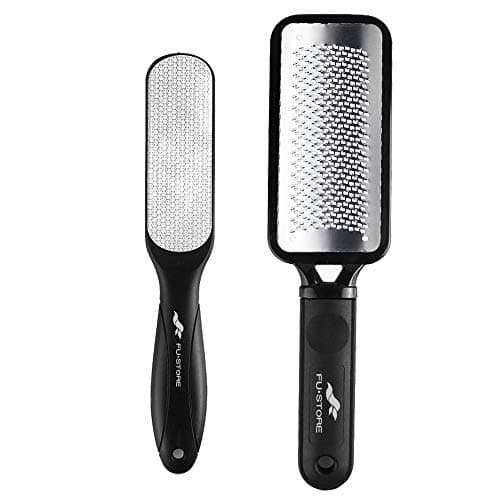 Fu Store 2 Pack Foot Files Callus Remover Stainless Steel Foot Rasp and Dual Sided Feet File Professional Scrubber Pedicure Tools Premium for Feet Care Remove Hard Skin - Image 1