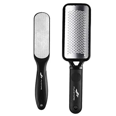 Fu Store 2 Pack Foot Files Callus Remover Stainless Steel Foot Rasp and Dual Sided Feet File Professional Scrubber Pedicure Tools Premium for Feet Care Remove Hard Skin - Image 1