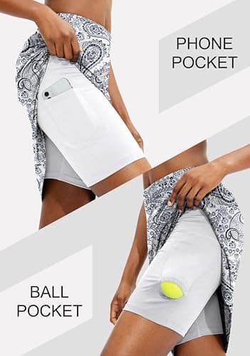 Viodia Women's 20" Knee Length Skorts Skirts Athletic Tennis Golf Skirt for Women Modest Sports Casual Summer Skirt with 5 Pockets - Image 3