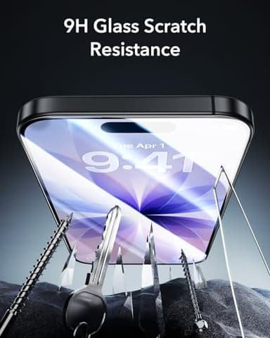 ESR 3 Pack 9H+ Glass for iPhone 17/iPhone 16 Pro Screen Protector, [Military-Grade Shatterproof], with AR Anti-Reflective Technology, Armorite Ultra-Tough Tempered Glass with Ultra Fit Tray - Image 8