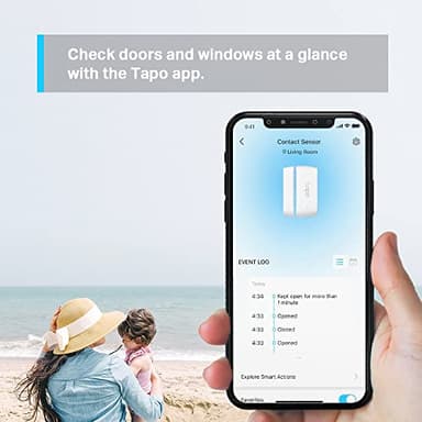Tapo Door Sensor Mini, REQUIRES Tapo Hub, Long Battery Life w/Sub-1G Low-Power Wireless protocol, Contact Sensor, 15mm Wide Gap Allowed, Real-Time Notification, Smart Action (Tapo T110) - Image 3