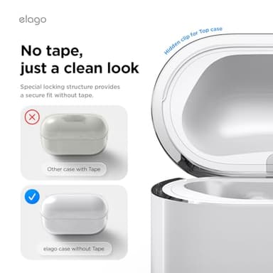 elago Clear Case Compatible with AirPods Pro 3 Case Clear Cover - Lanyard Included, Strap Included, Reduced Yellowing, Shockproof, Full Protection, Soft TPU (Transparent) - Image 7