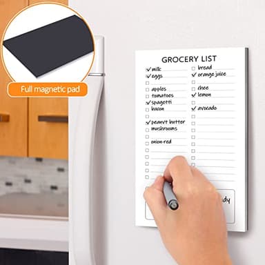 Joyberg Grocery List Magnet Pad for Fridge, 2 Pack Magnetic Notepads for Refrigerator, Magnetic Grocery List Pad for Fridge, Full Magnet Back Shopping Lists, 60 Sheets Per Note Pads - Image 5