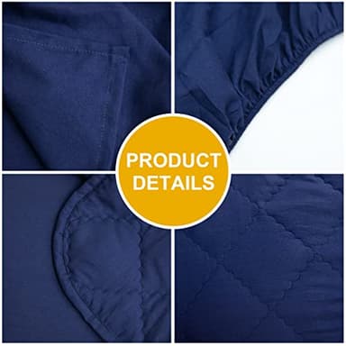 FLXXIE 4 Pieces Toddler Bedding Set, Soft and Breathable Microfiber Crib Sheet Set, Includes Quilted Comforter, Flat Top Sheet, Fitted Sheet, Envelope Pillow Case for Boys and Girls, Navy Blue - Image 4