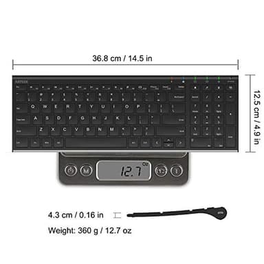 Arteck USB Wireless Keyboard Stainless Steel Ultra Slim Keyboard with Numeric Keypad for Computer/PC/Laptop and Windows 11/10/8 Rechargeable Battery - Image 6