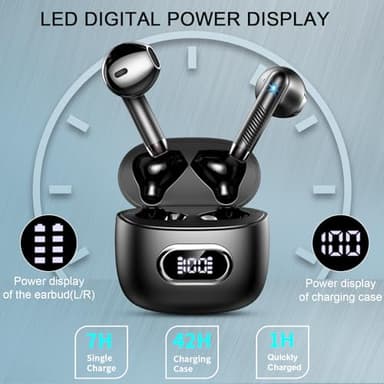 Language Translator Earbuds Real Time, AI Translation Earbuds Real Time with 164 Languages & 5 Modes, 3-in-1 Bluetooth 5.4 Translator Device, 42H Translatior Headphones Business, Learning Black - Image 7