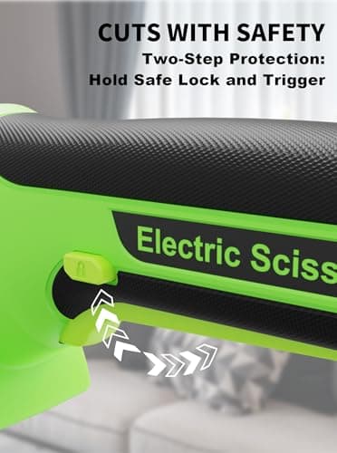 Virsin 4V 2000mAh Cordless Cardboard Cutter, Electric Scissors for Cardboard with 2 Titanium Blades,LED & Safety Lock,Max Cutting1/4",Rotary Cutter for Fabric,Gifts for Men&Women - Green - Image 7