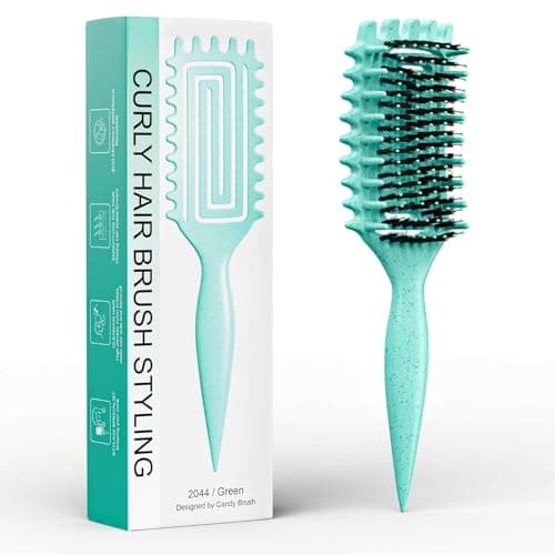 Curl Defining Brush, Curly Hair Brush Defining with Side Gear for Combing, Shaping, and Styling Curly Hair, Lightweight Candy Brush Suitable for All Wet or Dry Hair Types for Women and Men - Image 1