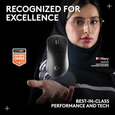 Logitech G PRO X Superlight 2 DEX Wireless Gaming Mouse, 60g pro-Grade Right-Handed Mouse with 5 programmable Buttons, USB-C Charging, 44k DPI Sensor, up to 8 kHz Polling for PC/Mac - Black - Image 10