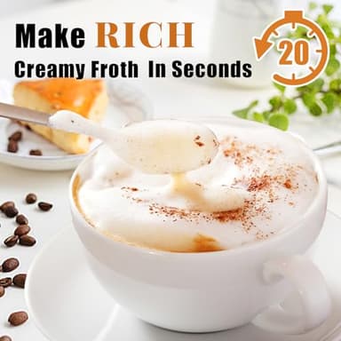 Nahida Black Milk Frother Wand for Coffee, Frother Handheld Rechargeable Electric Whisk Drink Mixer with 3 Heads 3 Speeds Coffee Frother Electric Stirrer For Latte, Cappuccino, Hot Chocolate - Image 4