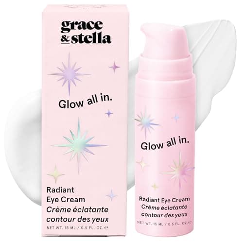grace & stella Retinol & Caffeine Under Eye Serum Anti Aging - Travel Essentials - Hydrating Cream with Niacinamide, Peptides - Reduce Wrinkles, Crow's Feet, Puffiness - Vegan Skincare (0.5 floz/15ml) - Image 1