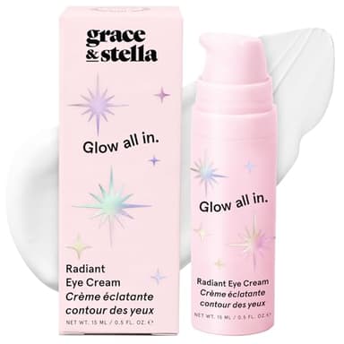 grace & stella Retinol & Caffeine Under Eye Serum Anti Aging - Travel Essentials - Hydrating Cream with Niacinamide, Peptides - Reduce Wrinkles, Crow's Feet, Puffiness - Vegan Skincare (0.5 floz/15ml) - Image 1