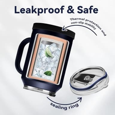 BENZZO 50 oz Tumbler with Handle and Straw Large Coffee Travel Mug Insulated Water Jug Thermal Cup Cold and Hot with Lid - Image 7