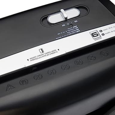 Amazon Basics 6 Sheet Cross Cut Paper and Credit Card Home Office Shredder with 3.8 Gallon Bin, Black - Image 2