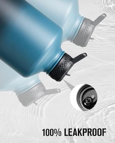 Coolplus Gallon Water bottle insulated with straw, Water Jug 128 oz Stainless Steel Double-Walled Vacuum Metal Large Flask With Carry Sleeve Bpa-Free Leakproof, Keep Cold 48 Hrs, Blue Black - Image 7