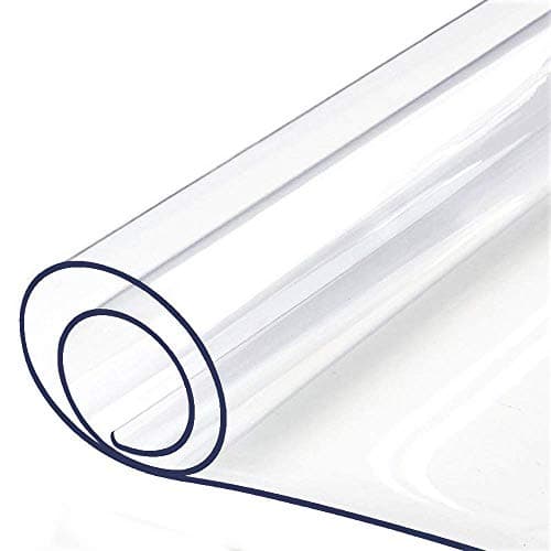 Clear Plastic Tablecloths Furniture Dining Room Table Protector Thick Protective Desk Cover PVC Vinyl Tabletop Protection Pad Easy Clean Polyester Wipeable Waterproof Plastic Cloths 42 x 60 Inch - Image 1
