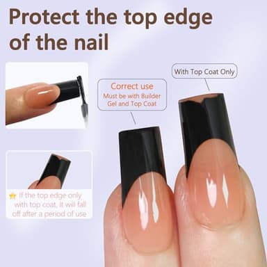 Misssix French Gel Nail Tips, 240Pcs French Tip Press on Nails Long Square Pink, No Need to File Tips Pre-lasting, Fake Nails for Nail Art DIY 15 Sizes - Image 5