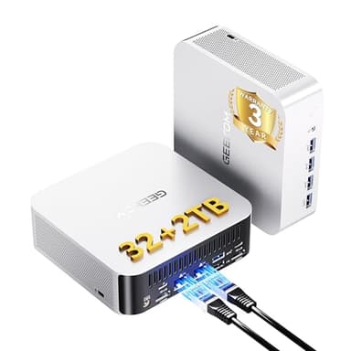 GEEKOM A8 Max Mini PC with AMD Ryzen 9 8945HS, Dual 2.5G LAN Mini Gaming PC with 32GB DDR5 2TB PCIe 4.0 NVMe SSD, Mini PC Windows 11 Pro/Wi-Fi 6E/BT 5.2/USB4/8K/SD Slot/VESA - Image 1