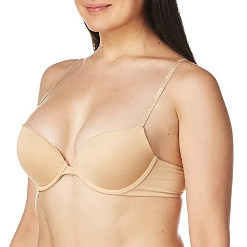 Calvin Klein Women's Constant Push Up Plunge Bra Bra, -bare, 32A - Image 1