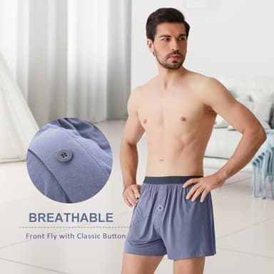 BAMBOO COOL Mens Boxer Shorts Underwear Soft Comfortable Breathable Knit Boxers Short for Men (5 Pack), XX-Large - Image 5
