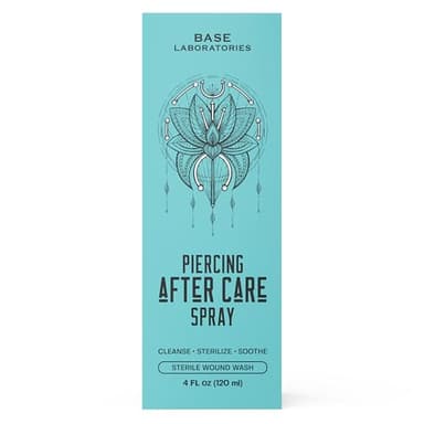 BASE LABORATORIES Piercing Aftercare Spray 4oz | Saline Spray for Piercings | Ear Piercing Cleaner Spray | Saline Solution for Piercings | Piercing & Keloid Bump Removal for Ears, Belly Nose Piercings - Image 7