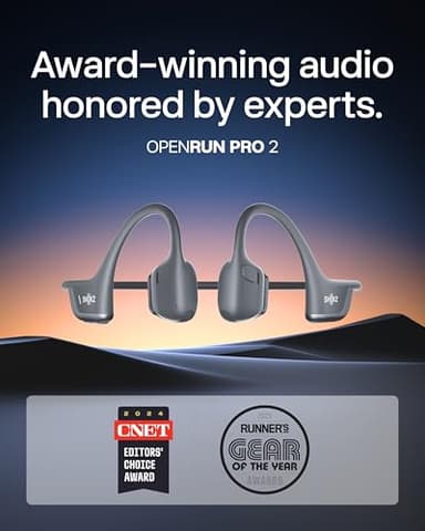 SHOKZ New OpenRun Pro 2 - Open-Ear, Bone Conduction Sport Headphones - with Reflective Strip - Sweat Resistant, Workout Headphones - Secure, Wireless, Comfortable Fit-Deep Bass and Smart Mic App - Image 2