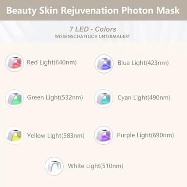 Led-Face-Tool，LED Light Therapy Facial Mask，7 in 1 Beauty Equipment for Skin Care at Home - Image 2