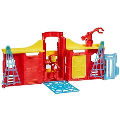 Spidey and his Amazing Friends Stark Tower Playset, Includes 4-Inch Iron Man Action Figure, Marvel Super Hero Toys for Kids 3 and Up - Image 11