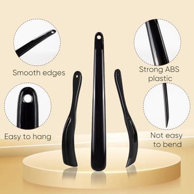 DeFageH Shoe Horn, 3Pcs Premium Plastic Shoe Horns (16 & 7.5 Inch), Shoe Horn Long Handle for Seniors, Men, Women, Durable Shoehorn Shoes Spoon for Home & Travel - Image 3