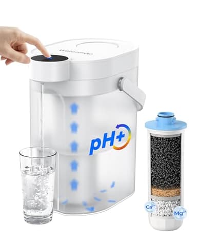 Waterdrop Alkaline Rechargeable Water Filter Dispenser, 6-Stage Instant Electric Powerful Pitcher, Healthy Mineralized Alkaline Water, 15-Cup Portable Countertop System, Does not Lower TDS - Image 1