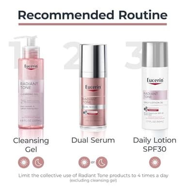 Eucerin Radiant Tone Face Cleanser Gel with 2% Exfoliating AHA Complex, Gentle Face Wash Improves Skin Clarity and Boosts Radiance, All Skin Types, 6.8 Fl Oz Bottle - Image 6