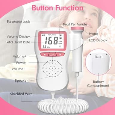 Bags for fetal Heartbeat Doppler Pregnancy Accessories Portable Baby Monitor Heartbeat Bag Easy to Use at Home G2 - Image 2
