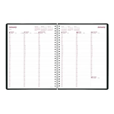 Brownline® 2025 DuraFlex Weekly Planner, Appointment Book, 12 Months, January to December, Twin-Wire Binding, 11" x 8.5", Black (CB950V.BLK-25) - Image 3