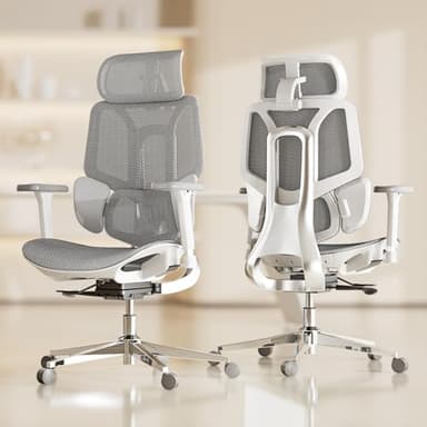 Hbada E3 Air Ergonomic Office Chair, Big and Tall Office Chair - with 3-Zone Dynamic Lumbar Support, 3D Adjustable Headrest, 3D Adjustable Armrests, Swivel, Grey(No Footrest) - Image 2