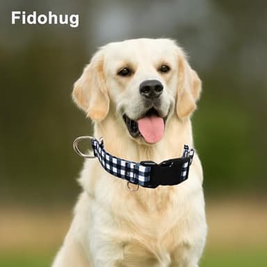 Fidohug Martingale Collar for Small Dogs with Buckle Adjustable Nylon No Pull Training Dog Collars (Black White Checkered, Small) - Image 4