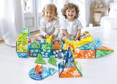 MEGAGONTILES 108 PCS Zoo Animals Magnetic Tiles Set,Magnet Building Blocks Farm World Toys,STEM AUTHENTICATED,Magnetic Animals for Kids Age 3 4 5 6 7 8 Toddlers Boys Girls - Image 6