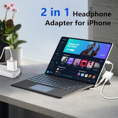 Seulliya USB C to 3.5mm Headphone Jack and Charger Adapter, 2-in-1 Audio & Fast Charging Splitter for Apple iPhone 17/16/15/Pro/Pro Max, iPad, Samsung, Pixel, and More 2Pack - Image 3
