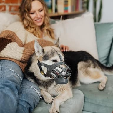 Dog Muzzle, Basket Muzzle with Slow Feeder Pad for Small Medium Large Dogs, Humane Cage Mouth Guard for Positive Training, Stop Biting Chewing Scavenging Licking, Allow Panting, Easy to Use - Image 6