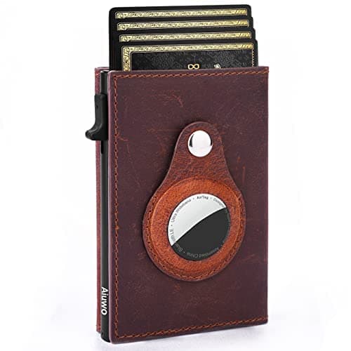 Aiuwo Airtag Wallet for Men,Mens Wallet Card Holder,Smart,Slim,Minimalist Wallet,Credit Cards Holder RFID Blocking Wallet (Airtag Wallet, Crazy Horse Brown) - Image 1